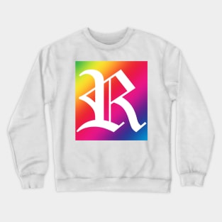 Rainbow White Letter R Crewneck Sweatshirt